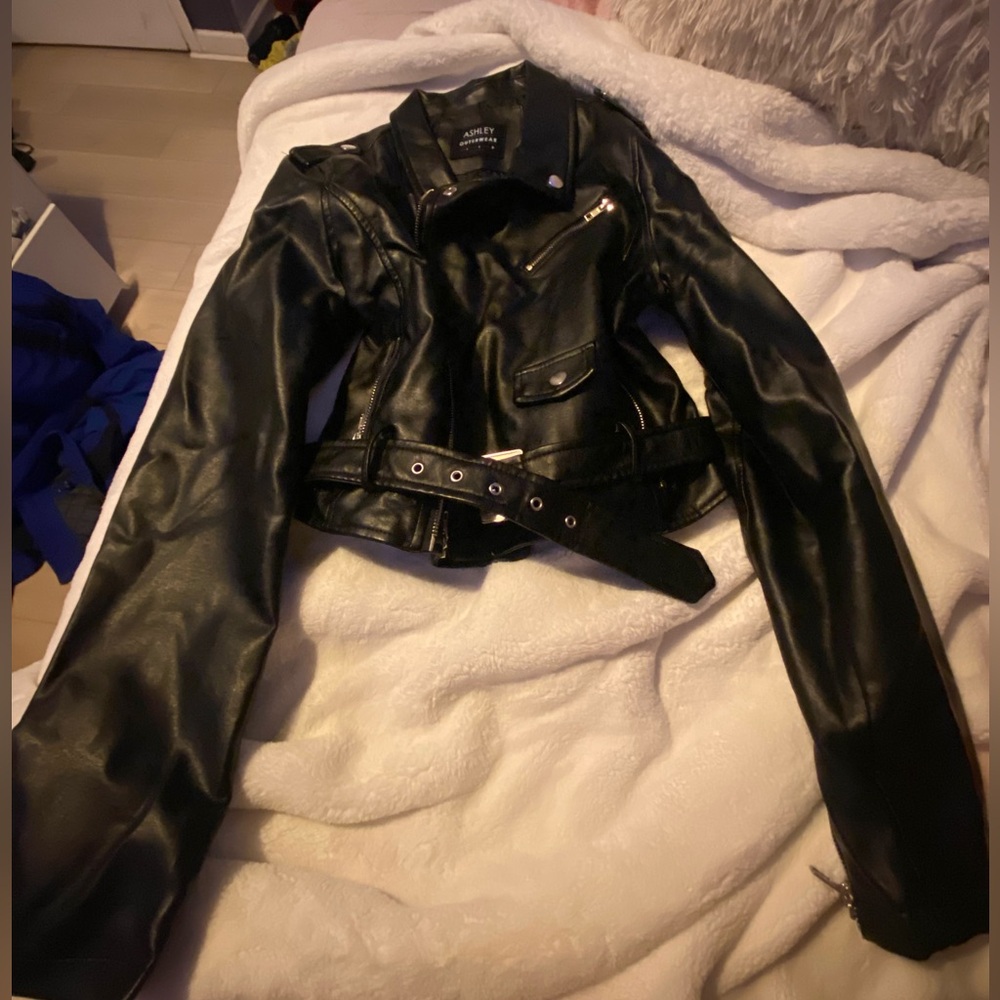 Ashely outwear leather black jacket size L